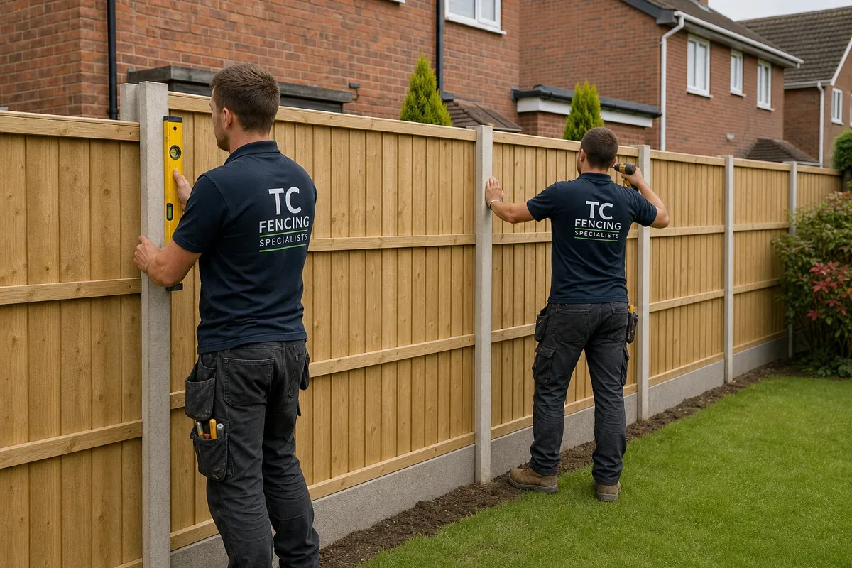 Fence installation work at a Bolton property