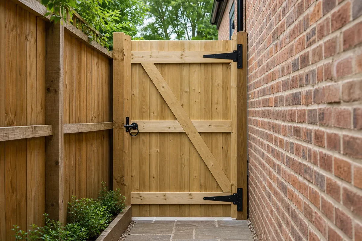 Wooden garden gate fitted in Bolton
